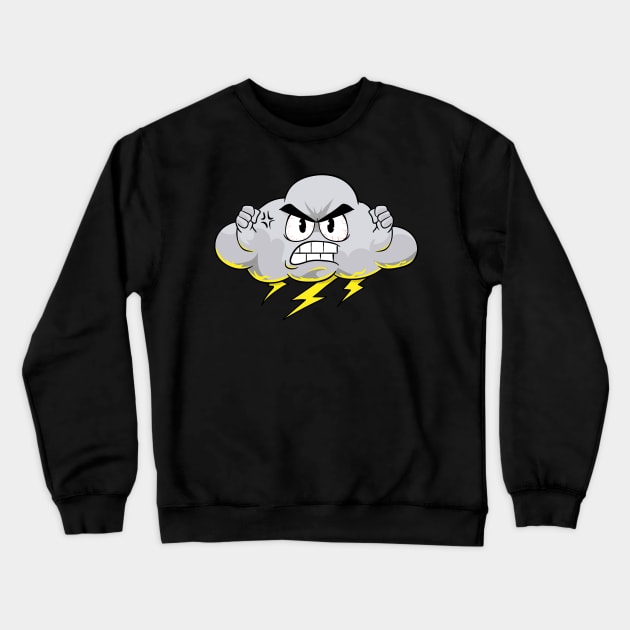 Angry Cloud with Lightning Thunderstorm Weather Crewneck Sweatshirt by theperfectpresents
